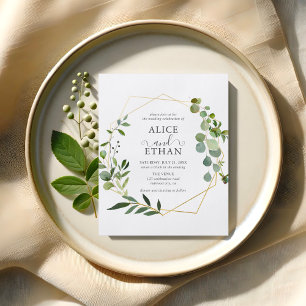 Budget Groen Moderne QR Code Bruiloft Uitnodiging Flyer