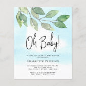 Budget Groen Oh Baby Baby shower Invitation (Voorkant)