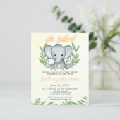 Budget groen olifant neutrale babyshower (Staand voorkant)