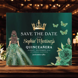Budget Groen Prinses Quinceañera Save the Date