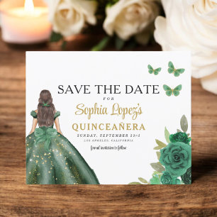 Budget Groen Prinses Quinceañera Save the Date