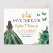 Budget Groen Prinses Quinceañera Save the Date Flyer (Voorkant)