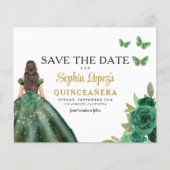 Budget Groen Prinses Quinceañera Save the Date Flyer (Voorkant)