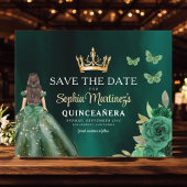 Budget Groen Prinses Quinceañera Save the Date Flyer