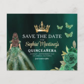 Budget Groen Prinses Quinceañera Save the Date Flyer (Voorkant)