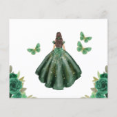 Budget Groen Prinses Quinceañera Save the Date Flyer (Achterkant)