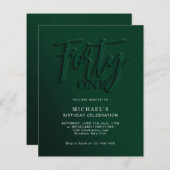 BUDGET Groen Script Veertig 40e Volwassene Verjaar (Voorkant / Achterkant)