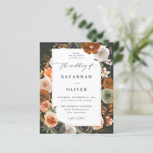 Budget Groen & Terra Cotta Bloem Bruiloft S2 -DK (Staand voorkant)