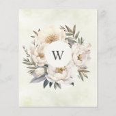 Budget Groen Wit Bloemen Bruiloft Uitnodigingen (Achterkant)