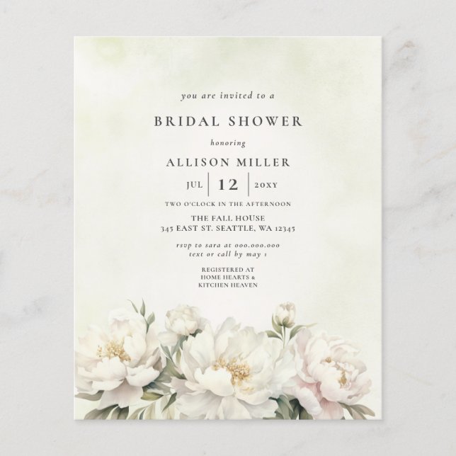 Budget Groen Wit Bloemen Vrijgezellenfeest (Voorkant)