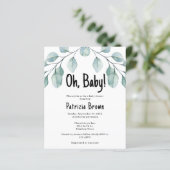 Budget Groene Blad Baby Shower Uitnodiging (Staand voorkant)