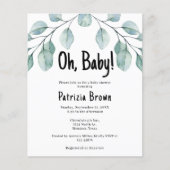 Budget Groene Blad Baby Shower Uitnodiging (Voorkant)