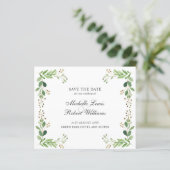 BUDGET Groene bladeren Zomerbruiloft BEWAAR DATUM (Staand voorkant)