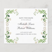 BUDGET Groene bladeren Zomerbruiloft BEWAAR DATUM (Voorkant)