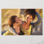 Budget Groene Bloemen 2 Foto Huwelijksuitnodiging (Achterkant)