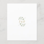 Budget groene bloemen gouden trouwuitnodiging (Achterkant)