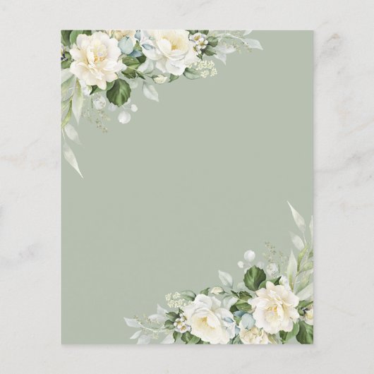 Budget Groene Bloemen Verrassing Verjaardag Uitnod (Achterkant)