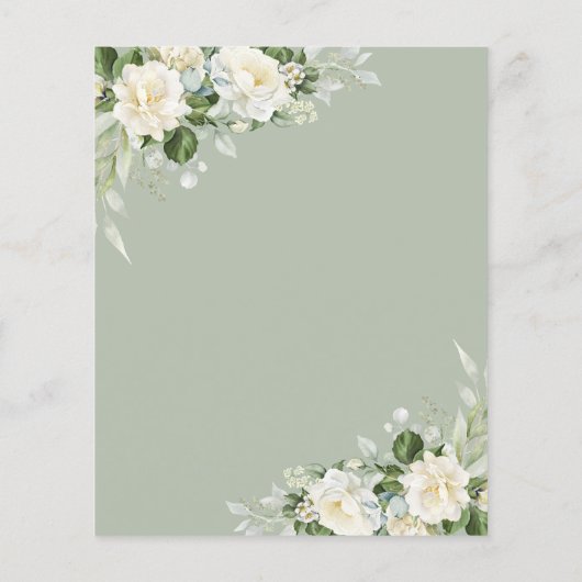 Budget Groene Bloemen Verrassing Verjaardag Uitnod (Achterkant)