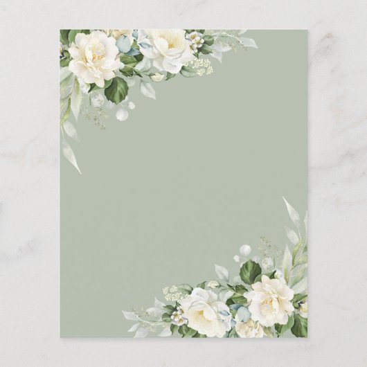 Budget Groene Bloemen Verrassing Verjaardag Uitnod (Achterkant)