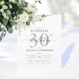 Budget Groene Bloemen Verrassing Verjaardag Uitnod