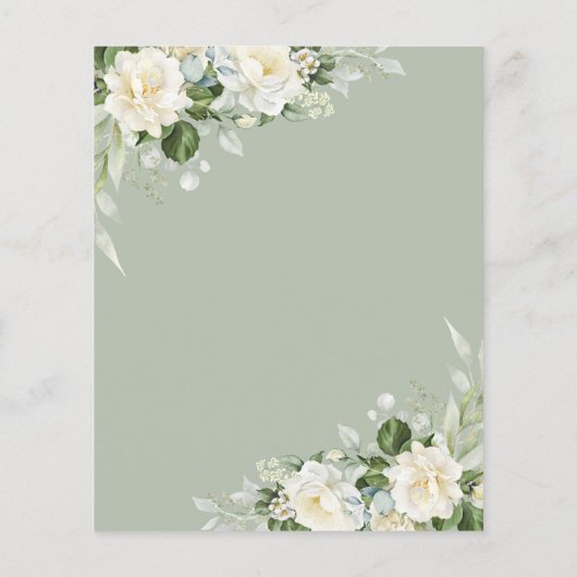 Budget Groene Bloemen Verrassing Verjaardag Uitnod (Achterkant)