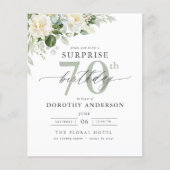 Budget Groene Bloemen Verrassing Verjaardag Uitnod (Voorkant)