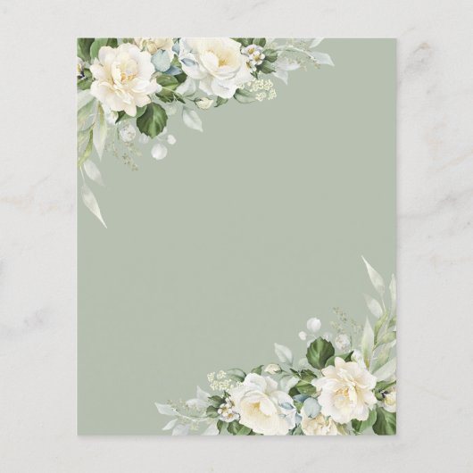 Budget Groene Bloemen Verrassing Verjaardag Uitnod (Achterkant)