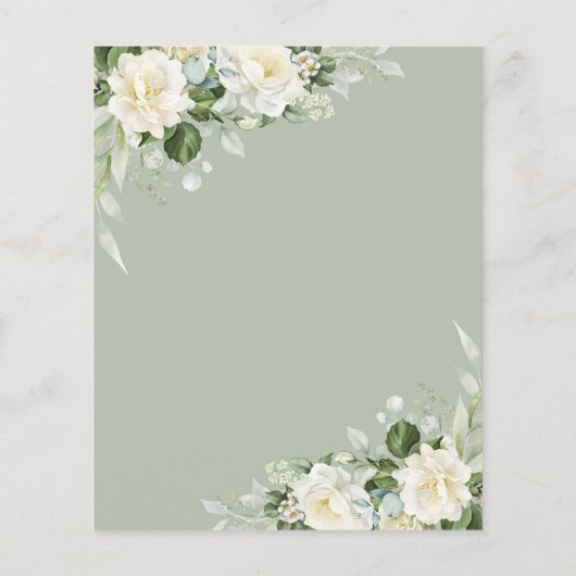 Budget Groene Bloemen Verrassing Verjaardag Uitnod Flyer (Achterkant)