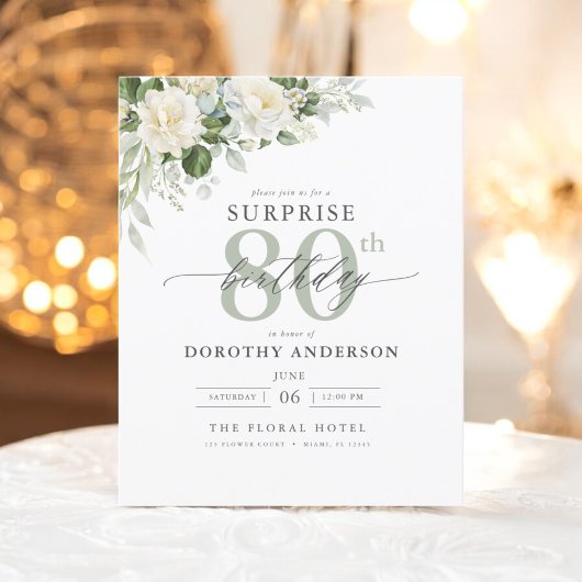 Budget Groene Bloemen Verrassing Verjaardag Uitnod Flyer