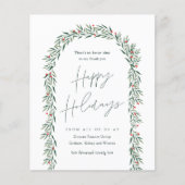 Budget Groene Boog Script Bedrijfs Kerstkaart (Voorkant)