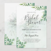 BUDGET Groene decoratie Goud Eucalyptus BRUIDSSUIT Kaart (Voorkant / Achterkant)