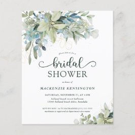 BUDGET Groene Eucalyptus Bridal Shower Uitnodiging