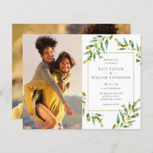 Budget groene foto's trouwkaart