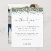 Budget Groene Glitter Foto 21st Birthday Dank u (Voorkant / Achterkant)