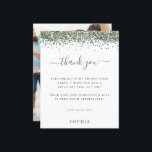 Budget Groene Glitter Foto 21st Birthday Dank u<br><div class="desc">Budget Green Glitter Foto 21st Birthday Dank u. Een budgetprijs voor KLEINE 4, 5 x 5, 6 inch. Verkrijgbaar in een SEMI-GLOSS 110 lb KAART STOCK dat de standaardoptie is (dikker voor uitnodigingen), OF een SATIN FINISH 80 lb THINER PAPER STOCK (ideaal voor behuizingen). De enveloppen zijn een facultatieve extra...</div>