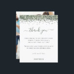 Budget Groene Glitter Foto 21st Birthday Dank u<br><div class="desc">Budget Green Glitter Foto 21st Birthday Dank u. Een budgetprijs voor KLEINE 4, 5 x 5, 6 inch. Verkrijgbaar in een SEMI-GLOSS 110 lb KAART STOCK dat de standaardoptie is (dikker voor uitnodigingen), OF een SATIN FINISH 80 lb THINER PAPER STOCK (ideaal voor behuizingen). De enveloppen zijn een facultatieve extra...</div>