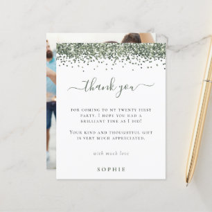 Budget Groene Glitter Foto 21st Birthday Dank u