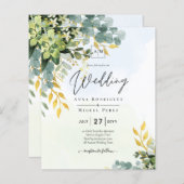 BUDGET Groene Goud Eucalyptus Bladeren Bruiloft (Voorkant / Achterkant)