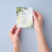 BUDGET Groene Goud Eucalyptus Bladeren Bruiloft Flyer (Hand)