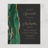 Budget Groene Gouden Agaat Donkere QR Code Trouwen (Voorkant)