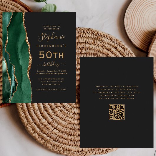 Budget Groene Gouden Agaat QR Code 50ste Verjaarda