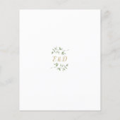 Budget groene gouden boog trouwkaart (Achterkant)