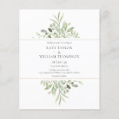 Budget groene huwelijksfoto uitnodiging (Voorkant)