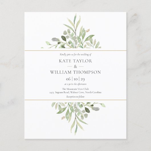 Budget groene huwelijksfoto uitnodiging (Voorkant)