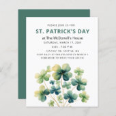 Budget Groene Klaver Shamrock St Patricks Invite (Voorkant / Achterkant)