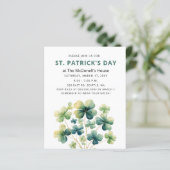 Budget Groene Klaver Shamrock St Patricks Invite (Staand voorkant)