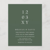 Budget groene moderne trouwkaart (Voorkant)