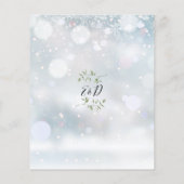 Budget groene monogram wintertrouwkaart (Achterkant)