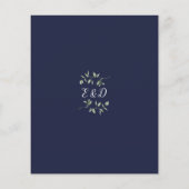 Budget groene Navy Blue Trouwkaart (Achterkant)