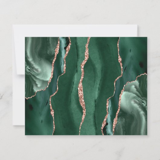 Budget Groene Roos Gold Agaat Wedding Save the Dat (Achterkant)